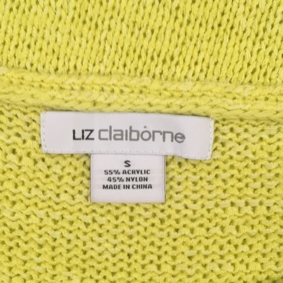 LIZ CLAIBORNE Yellow Sleeveless Sweater Top Small - Picture 4 of 6